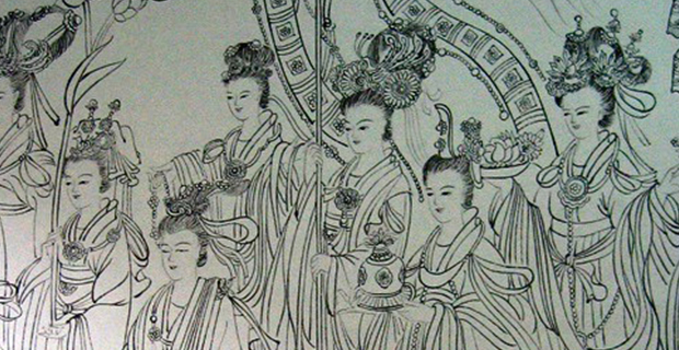 十米长卷白描《八十七神仙卷》局部  Painting part of "87 Immortals volume"