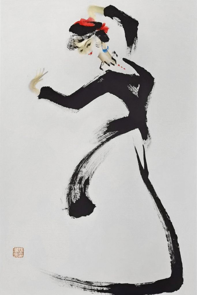 焦墨大写意《舞蹈》-民族舞蹈